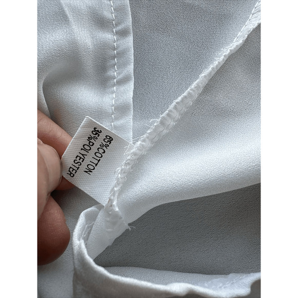 CBR white Shirt flutter Sleeves Womans Size Small Cotton Blend - Picture 7 of 9